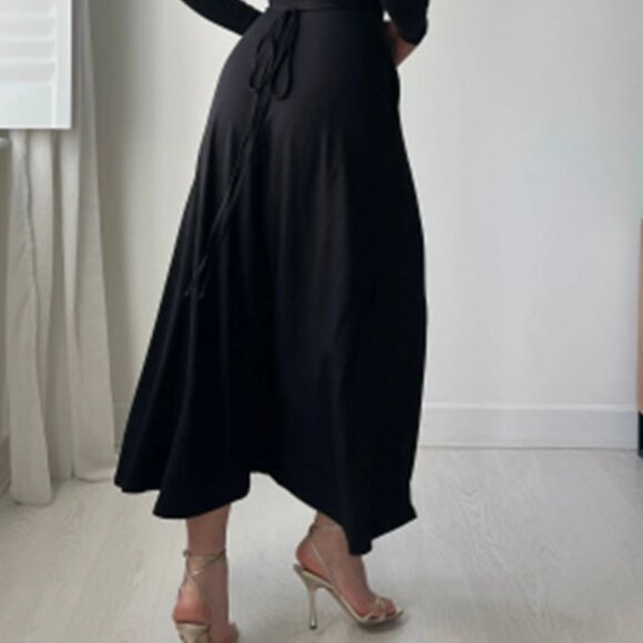 Full Size Tied Long Sleeve Bodycon Midi Dress Plus Size | New Evening Dress - Picture 7 of 10